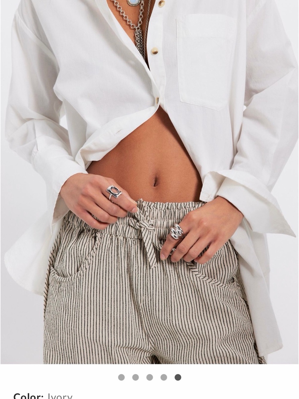 FP Ivory Something Good Pull-on Barrel Pants